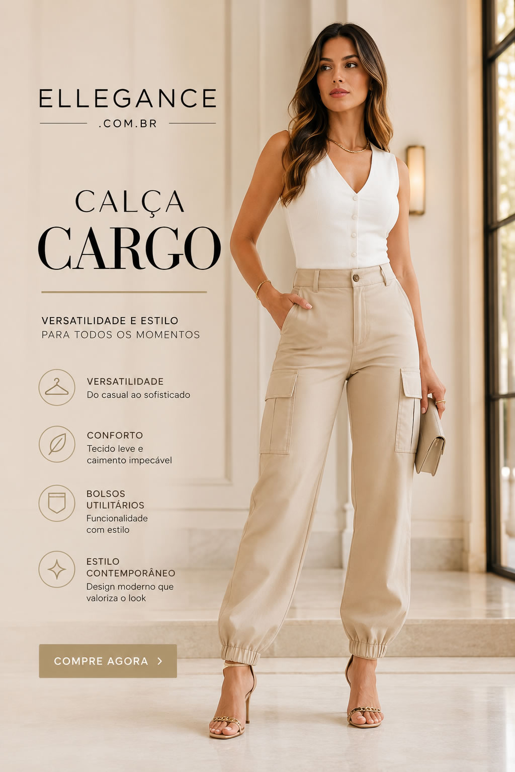 Calça cargo feminina